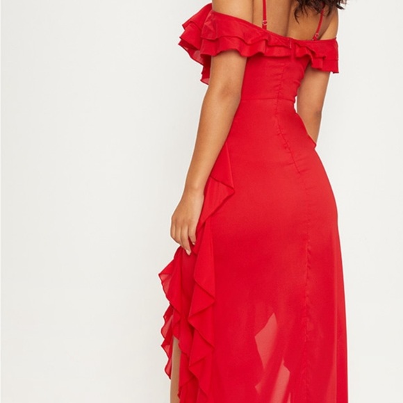 Red Ruffle Dress - Picture 3 of 5